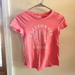 Pink/coral California Coast Graphic Short Sleeve Tee